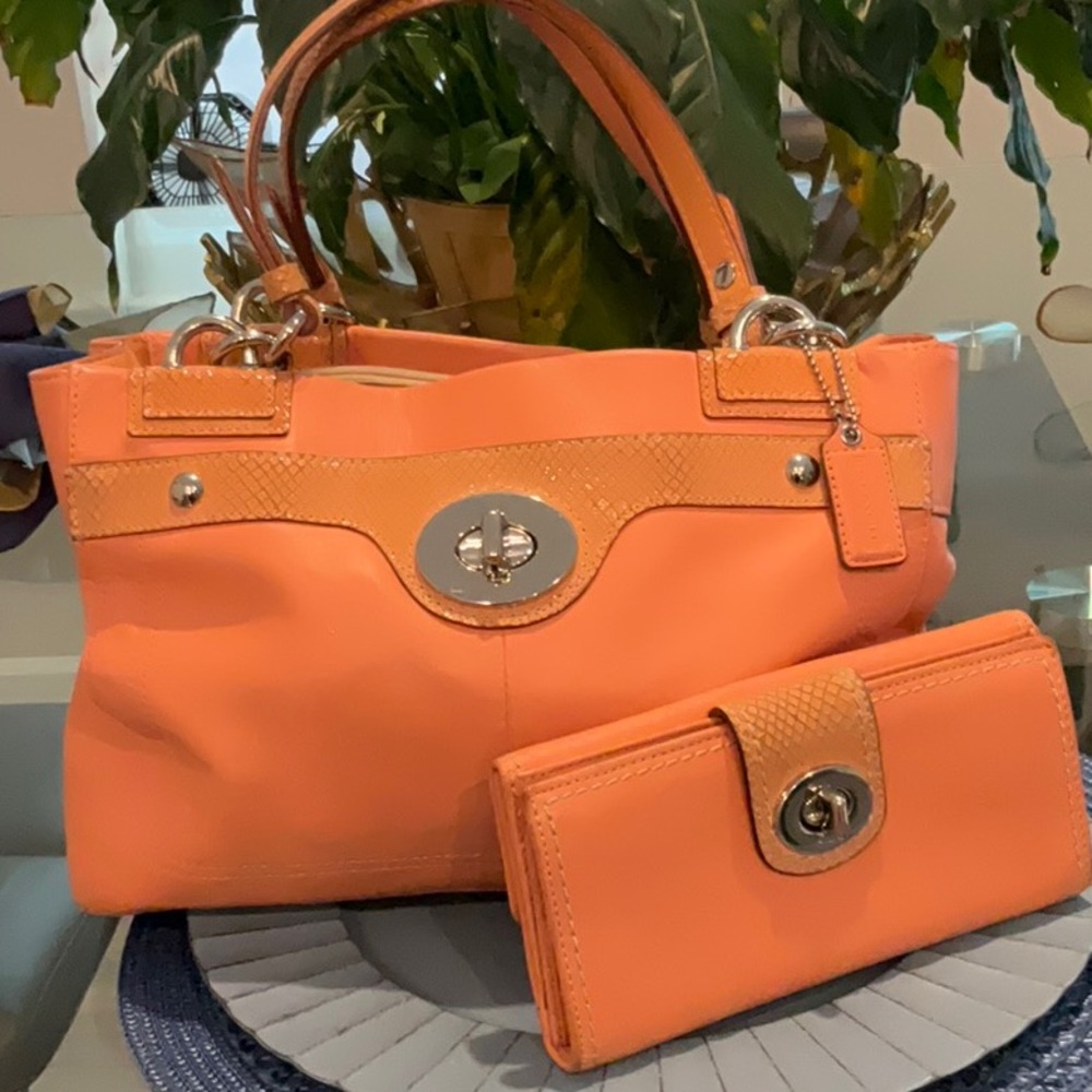 EUC COACH “Penelope” Shoulder Bag With Matching Wallet